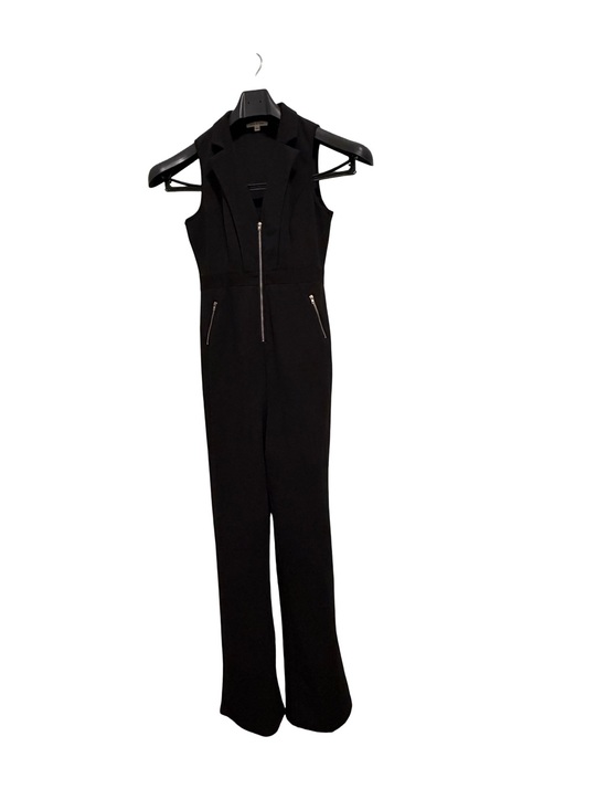 Elli & kate Pants - Tailored Black Sleeveless Zip-Front Jumpsuit